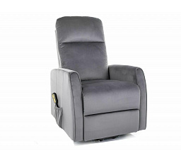 Polohovací křeslo LETO Velvet, Šedý Bluvel 14