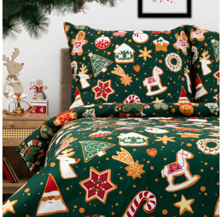 Povlečení GRINCHY z mikrovlákna s vánočním motivem 200x220 cm 858586