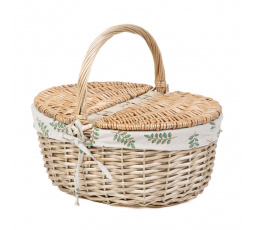 Piknikový koš LORENZO přírodní v listech 40x30x18/34 cm 889078