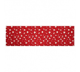 Běhoun červený - vánoční vzor, 100% polyester, 40 x 150 cm