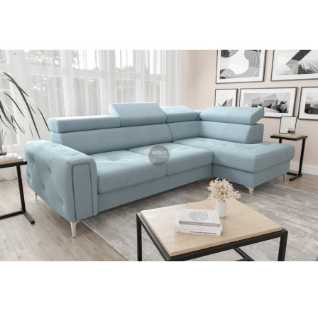 Rohová sedací souprava s funkcí spaní ORION 165x255 - modrá , pravá