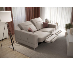 Sofa MALIBU II , relax 180 cm přírodní kůže - Šedá kůže
