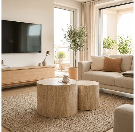 Sada stolků LEILA Travertin