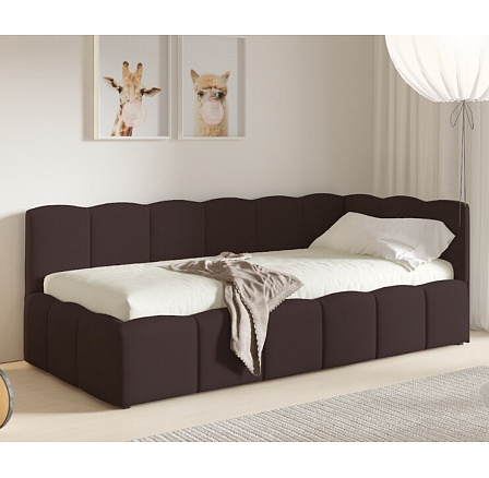 Postel TUNIS 200 x 90, nízký bok, Velutto 17, Pravá Postel TUNIS 200 x 90, nízký bok, Velutto 17, Pravá