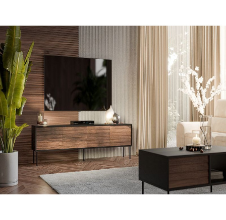 CORTINA skříňka RTV 190 (4D) černá/ořech (1 ks)=1 str. )