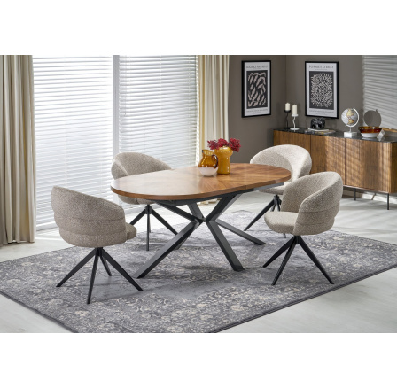 JASON rozkládací stůl, ořechový / černý (2p=1ks)