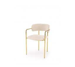 Jídelní židle K537, Krémová/Zlatá