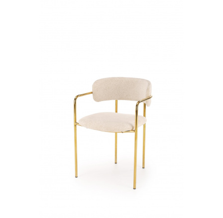 Jídelní židle K537, Krémová/Zlatá