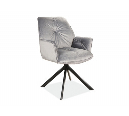 Jídelní otočná židle BOOGIE II Velvet, šedý Bluvel 14/černý mat