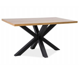 CROSS TABLE masivní dub/černá 180x90