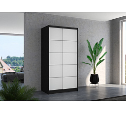 Šatní skříň s posuvnými dveřmi RIVA 100 Černá+Bílá