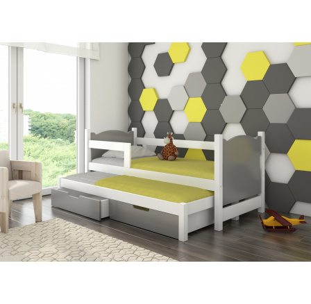 Dvojlůžko s matracemi CAMPOS White+Gray