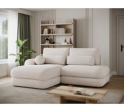 Ripeli Corner Sofa Bed with Storage, White Velvet, Left-Hand Facing Modullo 01 180x128 Left 1