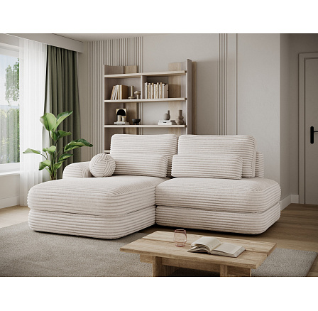 Ripeli Corner Sofa Bed with Storage, White Velvet, Left-Hand Facing Modullo 01 180x128 Left 1 Ripeli Corner Sofa Bed with Storage, White Velvet, Left-Hand Facing Modullo 01 180x128 Left 1