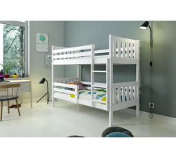 Dětská patrová postel CARINO 80x190 cm, včetně matrací, Bílá