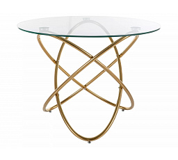Jídelní stůl ORBIT, Transparent/Zlatá