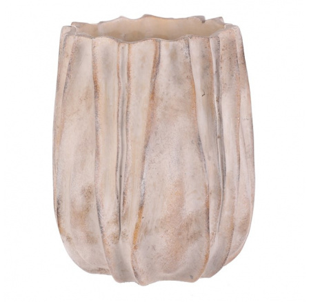 Obal betonový - tvar květ, vysoký, béžovo-šedý