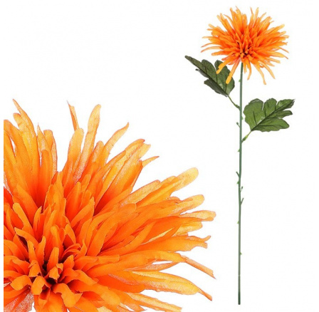 Chryzantéma - umělá řezaná květina, oranžová