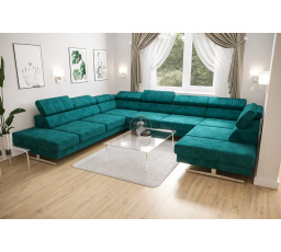 Rohová sedací souprava EMPORIO MAX I 300X350X220 - levá, tyrkysová