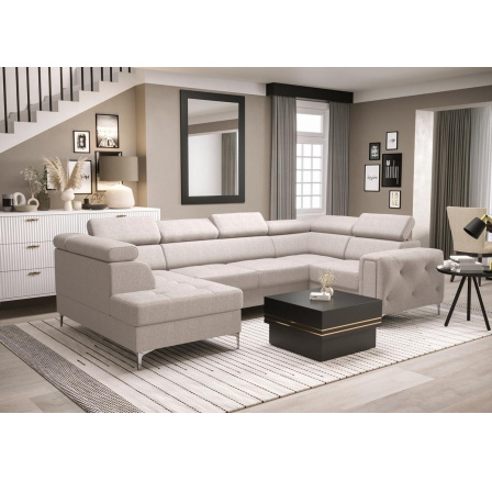 Rohová sedací souprava ORION MAX II s funkcí spaní 165x350x185 cm - béžová, pravá Rohová sedací souprava ORION MAX II s funkcí spaní 165x350x185 cm - béžová, pravá