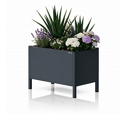 Kryt na květináč kovový velký antracitový: DAISY 500 x 400 x 300 mm