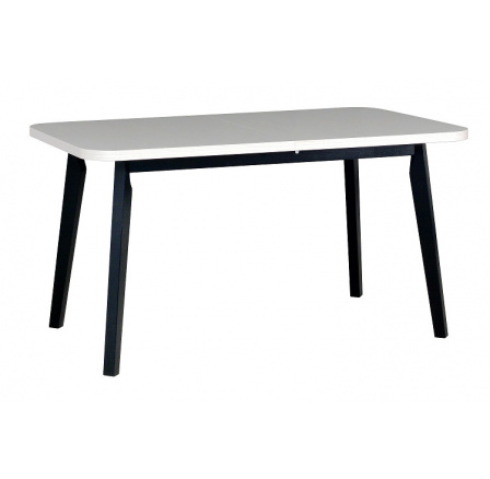 OSTENA 6 (OSLO 6) jídelní stůl rozkládací - lamino deska Bílá gravír / nohy černá - kolekce "DRE" (K150-Z)