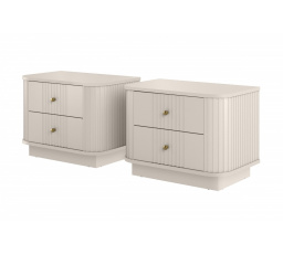 2 x VESPER NOČNÍ STOLEK 56 2SZ - kašmír mdf / kašmír / zlaté úchyty / sokl