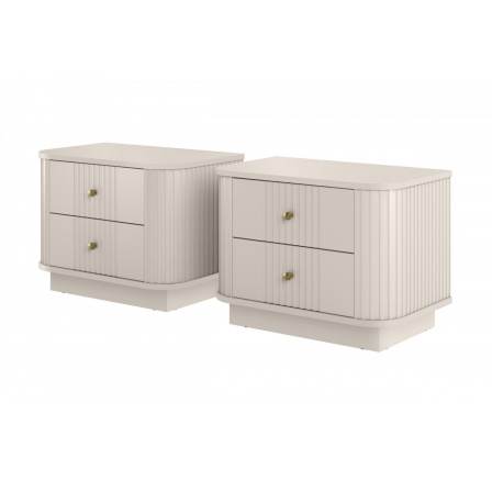 2 x VESPER NOČNÍ STOLEK 56 2SZ - kašmír mdf / kašmír / zlaté úchyty / sokl 2 x VESPER NOČNÍ STOLEK 56 2SZ - kašmír mdf / kašmír / zlaté úchyty / sokl