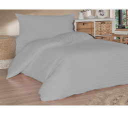 Francouzské povlečení saténový proužek 200x200, 70x90cm šedé