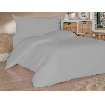 Francouzské povlečení saténový proužek 200x200, 70x90cm šedé Francouzské povlečení saténový proužek 200x200, 70x90cm šedé