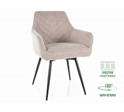 Jídelní židle otočná SERVIO BREGO, Světle Béžová 31/Černá