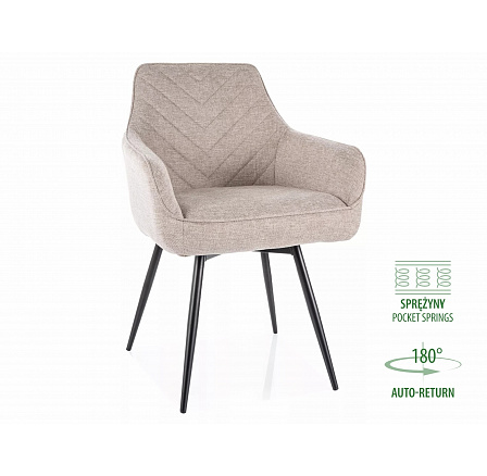 Jídelní židle otočná SERVIO BREGO, Světle Béžová 31/Černá Jídelní židle otočná SERVIO BREGO, Světle Béžová 31/Černá