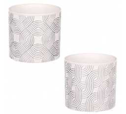 Obal keramický - stříbrné vlnky, mix 2 druhů, cena za 1 ks