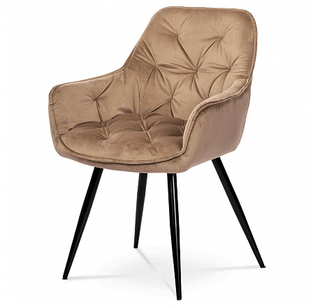 Jídelní židle, hnědá, sametová látka, DCH-421 CAP4