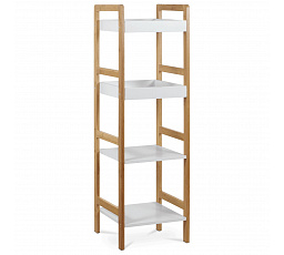 Regál, masiv, bílá, DR-013-4