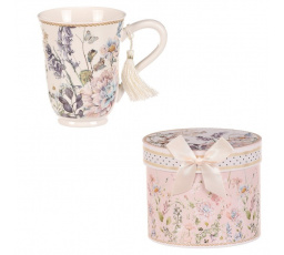 Hrneček v dárkové krabičce - porcelán, květinový motiv