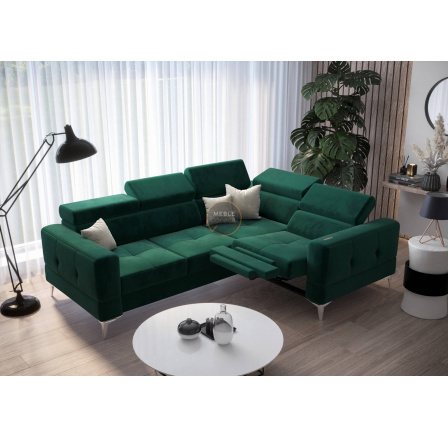 Rohová sedací souprava TOSCANIA , relax s funkcí spaní 185x250 - zelená , pravá Rohová sedací souprava TOSCANIA , relax s funkcí spaní 185x250 - zelená , pravá