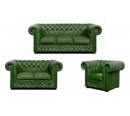 Sedací souprava Chesterfield Lord 3+2+1 kůže zelená
