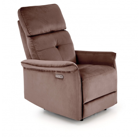 Křeslo SEMIR s funkcí elektrického rozkládání / USB zásuvka, moka (2p=1ks)