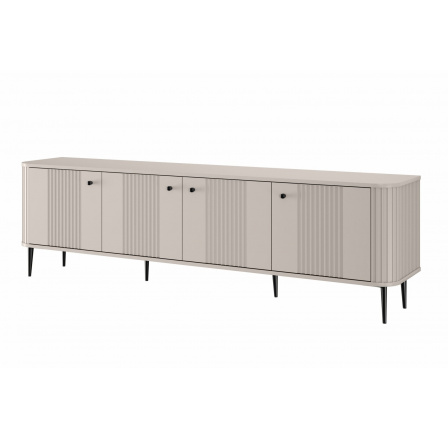 TV skříňka Vesper 4D 187 cm - kašmír / černé nohy