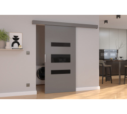 Posuvné dveře na stěnu DESIO 106 Gray+Black Lacobel