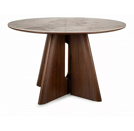 STŮL ALZANO KERAMICKÝ BÍLÝ PANDORO / OŘECH FI 120