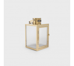 Lucerna TONDO zlatá s pruhovaným sklem 14x14x25 cm 705106
