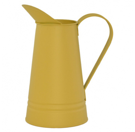 Váza kovová - tvar konve, barva žlutá Váza kovová - tvar konve, barva žlutá