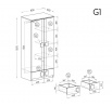 Systém "GUMI" G1 (Skříň 2D 2S) - Barva: bílý brilant
