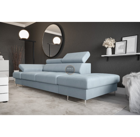 Sofa GALAXY II lenoška 235 cm - modrá, pravá strana