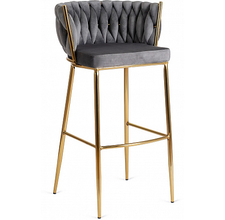 Barová židle FLORES 2 Šedá Sametová
