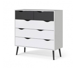 Komoda Retro 456 bílá/černá