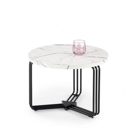 Konferenční stůl ANTICA M, efekt bílého mramoru/černý Konferenční stůl ANTICA M, efekt bílého mramoru/černý