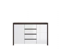 Komoda KASPIAN KOM2D4S wenge/bílý vysoký lesk